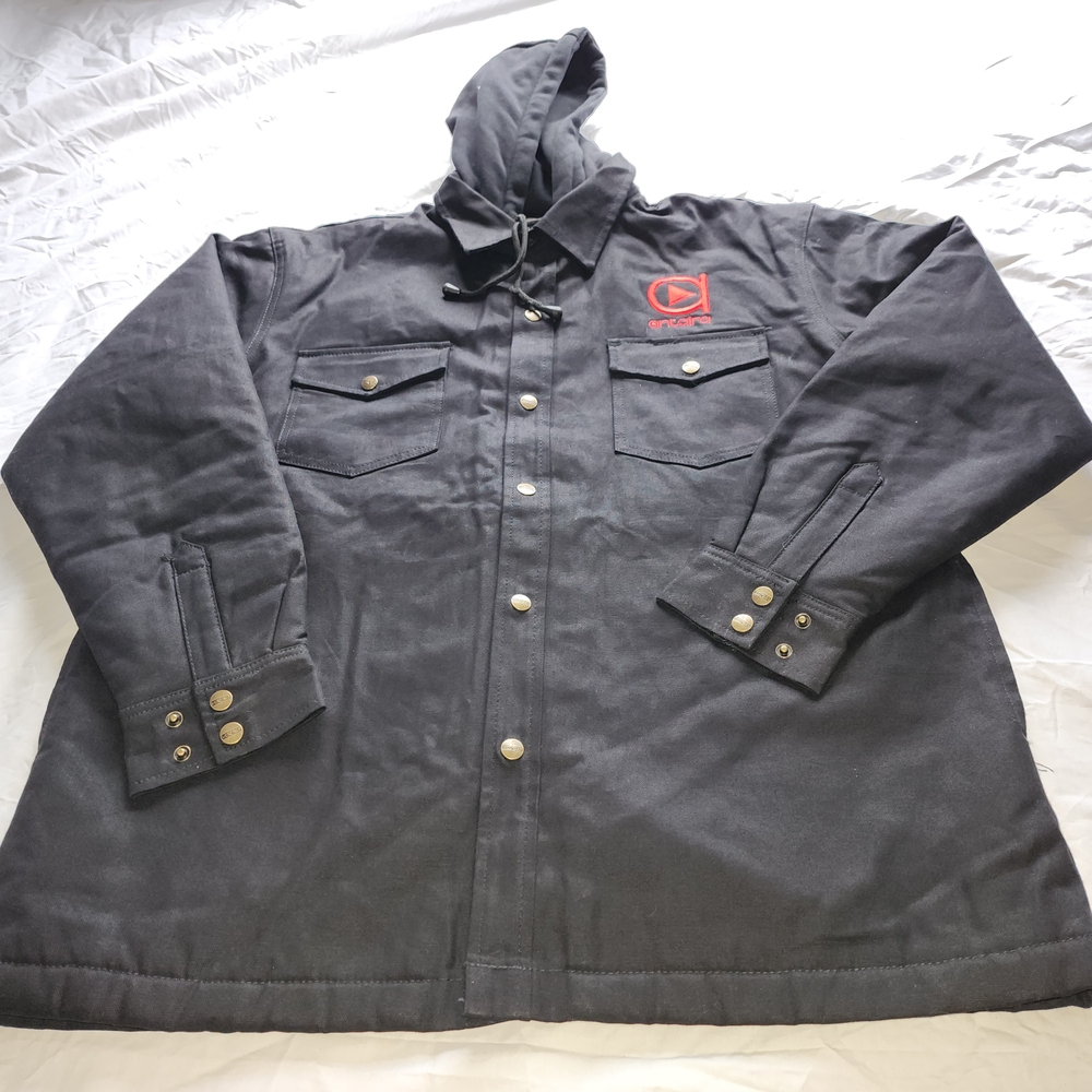 DAKOTA MEN'S SHERPA LINED DUCK WORKWEAR SHIRT JACKET BLACK SIZE LARGE NWT